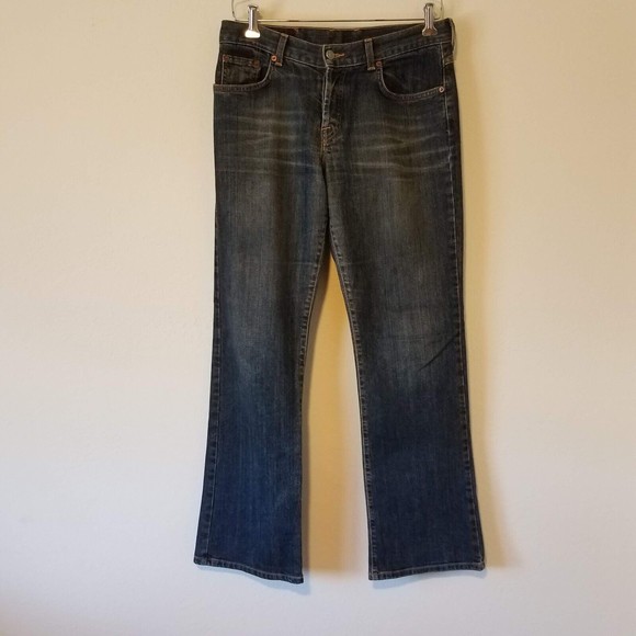 Lucky Brand Women's 6/28 Dungarees Buttonfly Bootcut Blue Jeans Mid Rise 81LY060 - Picture 1 of 10